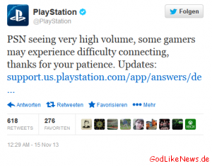 @PlayStation Twitter Status 15 November 2013