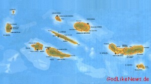 Azoren Inseln - Karte