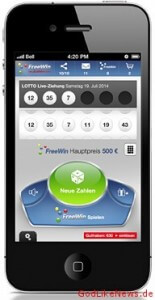 FreeWin App - Live-Modus waehrend der Ziehung