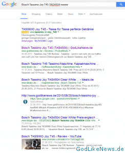 Google Beispiel-Suche Bosch Tassimo Joy T45 TAS4504 review