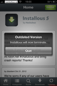 Outdated Version – Installous will now terminate