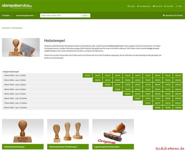 Stempelservice.de Screenshot