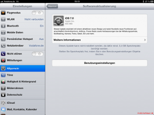 iOS 7 Softwareaktualisierung iPad