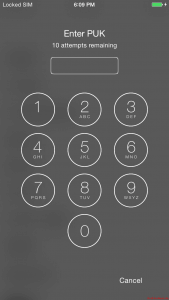 iOS - iPhone PUK Eingabe - PIN vergessen